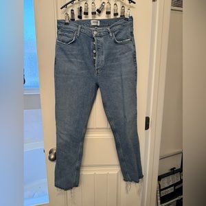 Agolde Nico distressed button up jeans